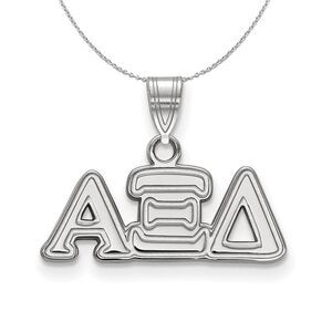 Sterling Silver Alpha Xi Delta Small Greek Necklace - 24 Inch